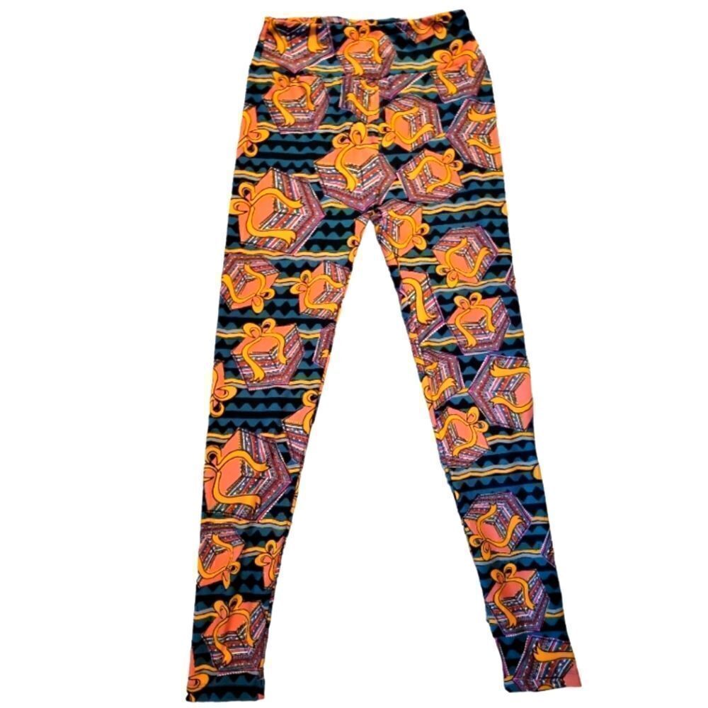 EC LULAROE "PRESENTS" LEGGING SZ. OS (0-12)